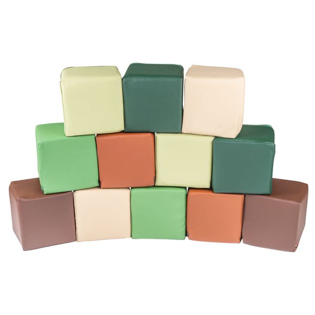 Cuburi De Jucarie Xl Din Spuma Moale Pentru Constructii, 15x15cm Cuburi Certificate, Moro Pjbkl001ie