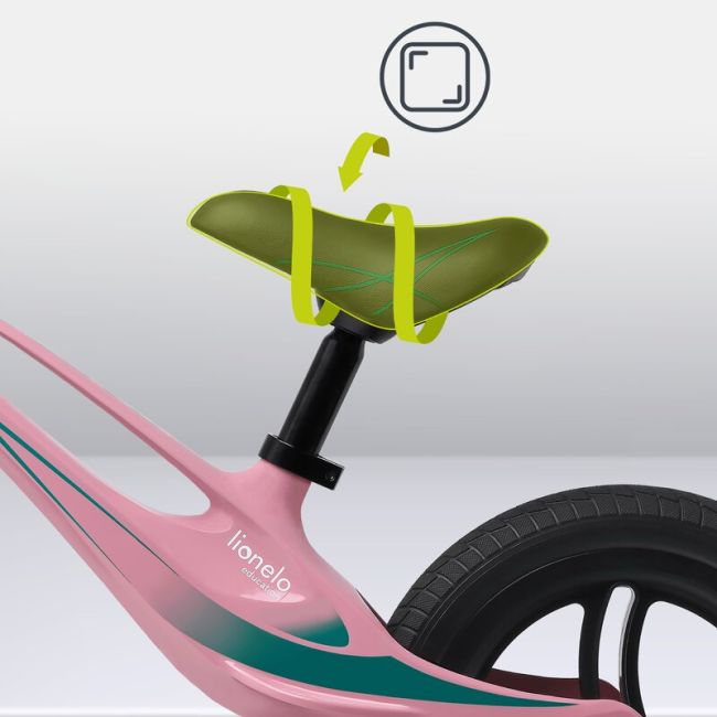 Lionelo - Bicicleta usoara Bart Tour, Fara pedale, Cu cadru din magneziu, Cu ghidon si sa reglabile, Greutate 3.8 Kg, 12 inch, Conform cu standardul european de securitate EN71, Pink Bubblegum BYNLOE-BART_TOUR_PINK_BUBBLEGUM