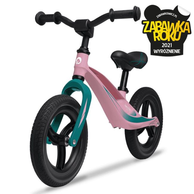 Lionelo - Bicicleta usoara Bart Tour, Fara pedale, Cu cadru din magneziu, Cu ghidon si sa reglabile, Greutate 3.8 Kg, 12 inch, Conform cu standardul european de securitate EN71, Pink Bubblegum BYNLOE-BART_TOUR_PINK_BUBBLEGUM