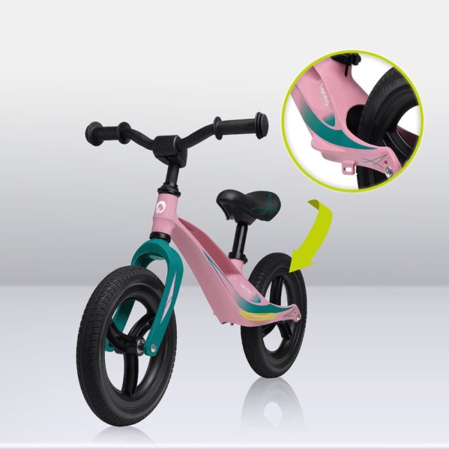 Lionelo - Bicicleta usoara Bart Tour, Fara pedale, Cu cadru din magneziu, Cu ghidon si sa reglabile, Greutate 3.8 Kg, 12 inch, Conform cu standardul european de securitate EN71, Pink Bubblegum BYNLOE-BART_TOUR_PINK_BUBBLEGUM