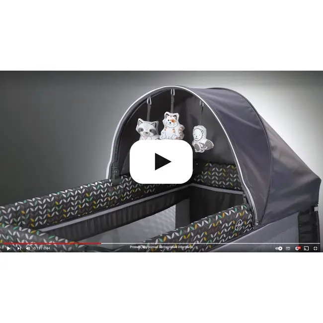 Lionelo - Patut pliant cu doua nivele Sven Plus, 120x60 cm, arcada jucarii, masuta de infasat, vibratii, melodii, conform cu standardele europeane de securitate EN716 si EN12221, Grey BYNLO-SVEN_PLUS_GREY_CONCRETE