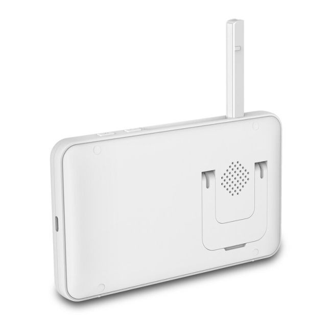 Lionelo - Videofon Babyline 8.3, Cu termometru, Cu melodii, Comunicare in 2 sensuri, Rotire 360 grade, Alb BYNLOC-BABYLINE_8.3_WHITE