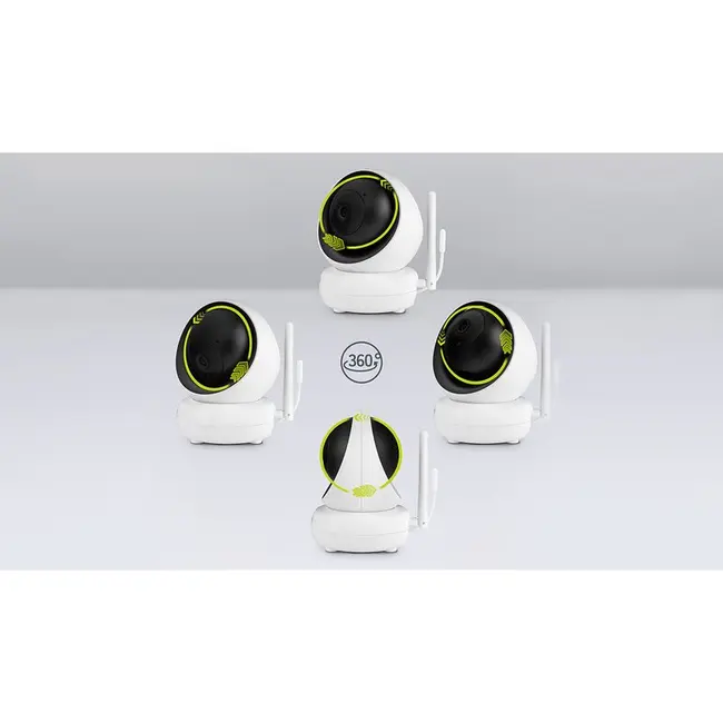 Lionelo - Videofon Babyline 8.3, Cu termometru, Cu melodii, Comunicare in 2 sensuri, Rotire 360 grade, Alb BYNLOC-BABYLINE_8.3_WHITE