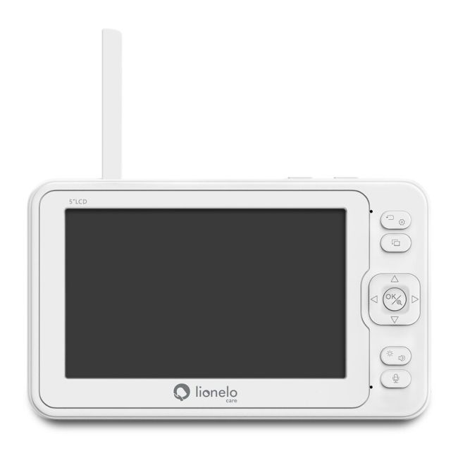 Lionelo - Videofon Babyline 8.3, Cu termometru, Cu melodii, Comunicare in 2 sensuri, Rotire 360 grade, Alb BYNLOC-BABYLINE_8.3_WHITE