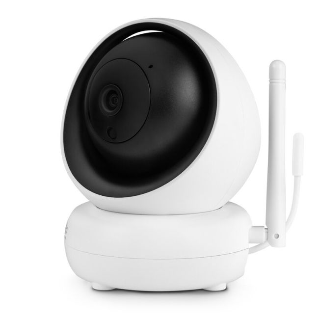 Lionelo - Videofon Babyline 8.3, Cu termometru, Cu melodii, Comunicare in 2 sensuri, Rotire 360 grade, Alb BYNLOC-BABYLINE_8.3_WHITE