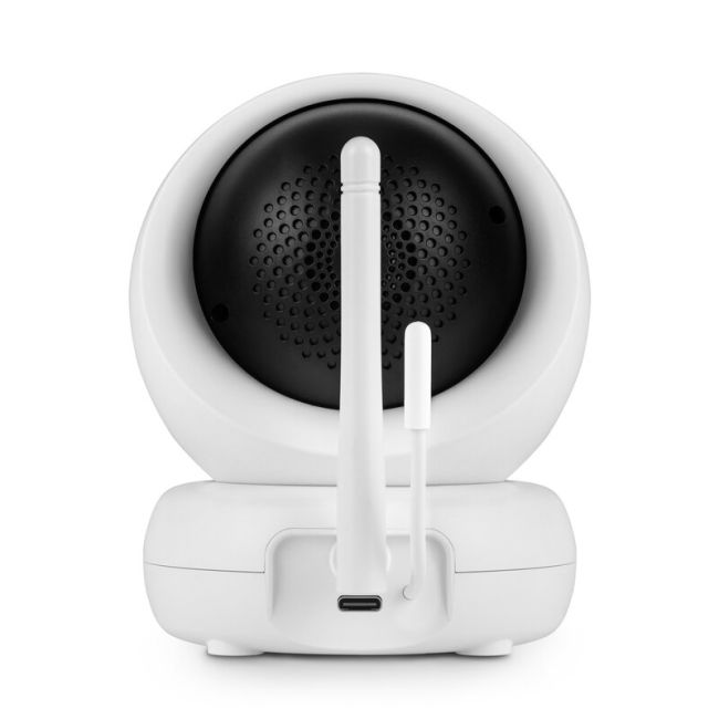 Lionelo - Videofon Babyline 8.3, Cu termometru, Cu melodii, Comunicare in 2 sensuri, Rotire 360 grade, Alb BYNLOC-BABYLINE_8.3_WHITE