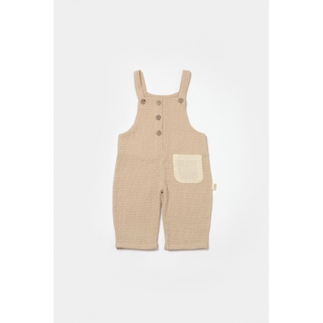 Salopeta cu bretele si buzunar, 100% bumbac - Apricot, BabyCosy (Marime: 12-18 Luni) JEMBC-CSYM7044-12