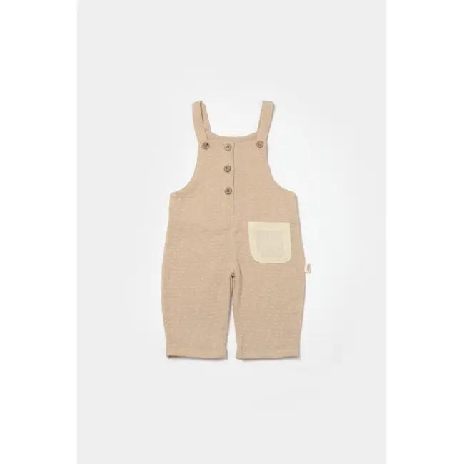 Salopeta cu bretele si buzunar, 100% bumbac - Apricot, BabyCosy (Marime: 12-18 Luni) JEMBC-CSYM7044-12