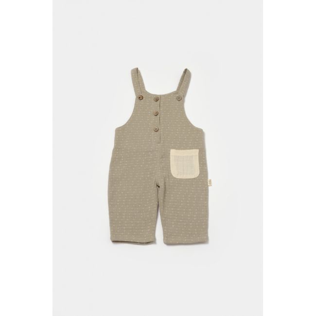 Salopeta cu bretele si buzunar, 100% bumbac - Verde, BabyCosy (Marime: 18-24 Luni) JEMBC-CSYM7043-18