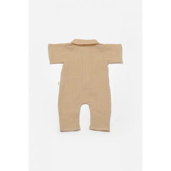 Salopeta cu maneca scurta si nasturei Sheep, 100% bumbac - Apricot, BabyCosy (Marime: 3-6 Luni) JEMBC-CSYM7041-3