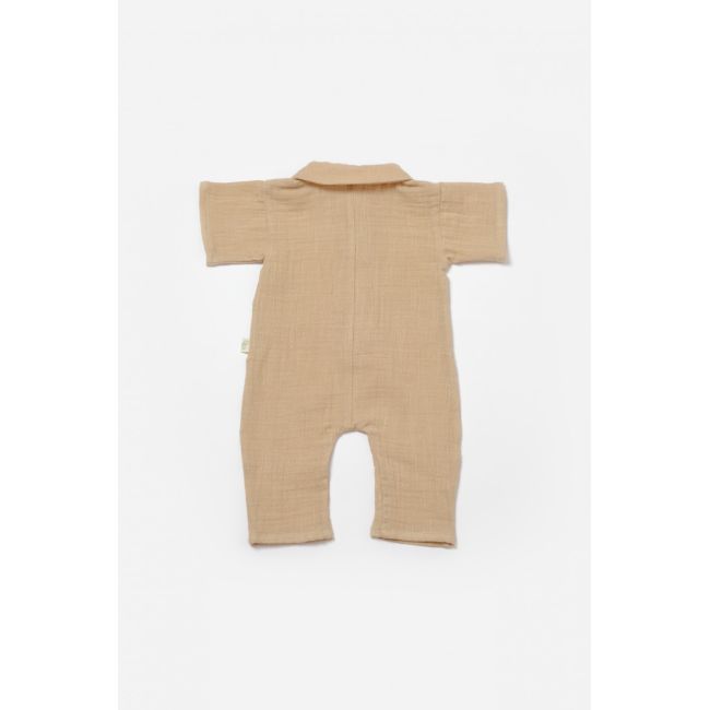 Salopeta cu maneca scurta si nasturei Sheep, 100% bumbac - Apricot, BabyCosy (Marime: 9-12 luni) JEMBC-CSYM7041-9