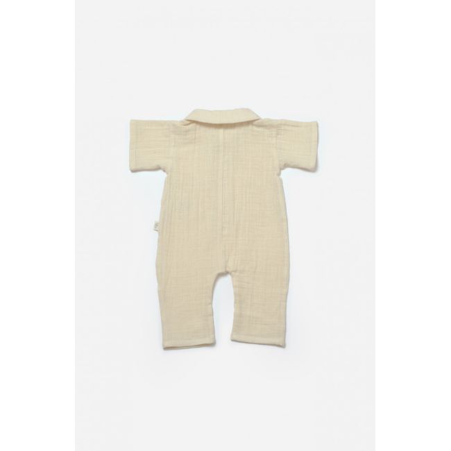 Salopeta cu maneca scurta si nasturei Sheep, 100% bumbac - Stone, BabyCosy (Marime: 6-9 luni) JEMBC-CSYM7039-6