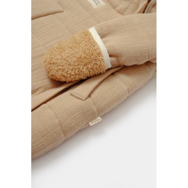 Salopeta de iarna pentru bebelusi, Winter muselin, 100% bumbac - Apricot, BabyCosy (Marime: 6-9 luni) JEMBC-CSYM7053-6