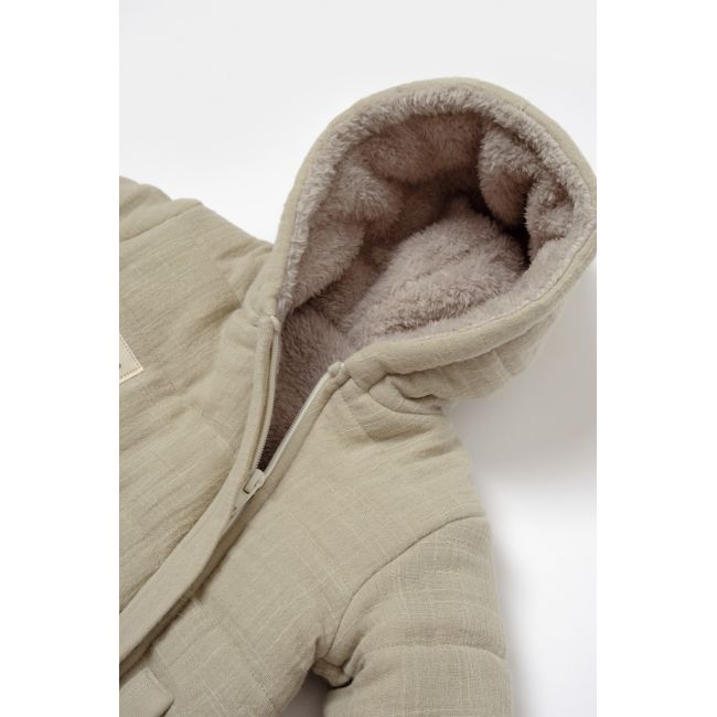 Salopeta de iarna pentru bebelusi, Winter muselin, 100% bumbac - Verde, BabyCosy (Marime: 12-18 Luni) JEMBC-CSYM7052-12