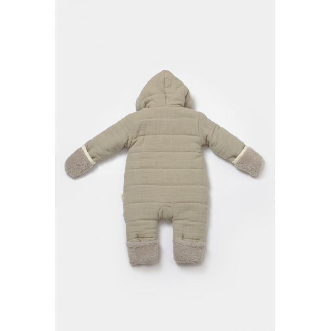 Salopeta de iarna pentru bebelusi, Winter muselin, 100% bumbac - Verde, BabyCosy (Marime: 12-18 Luni) JEMBC-CSYM7052-12