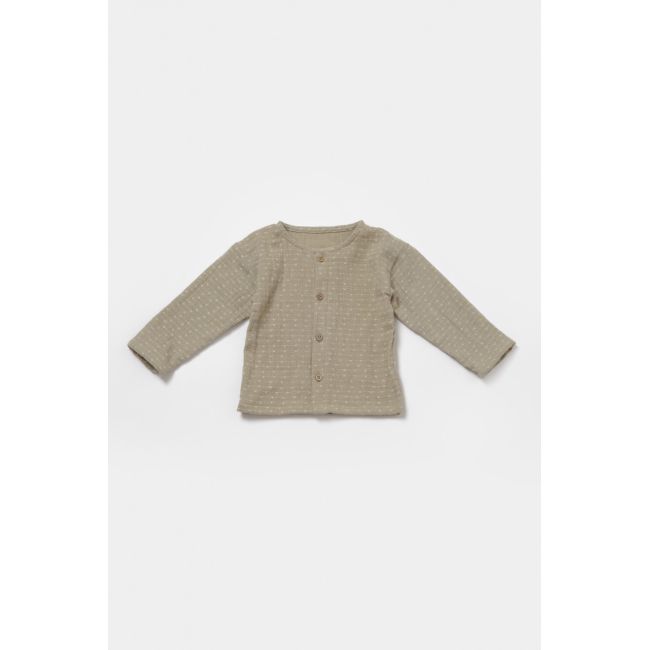 Set bluza si salopeta, Winter muselin, 100% bumbac - Verde, BabyCosy (Marime: 6-9 luni) JEMBC-CSYM7046-6