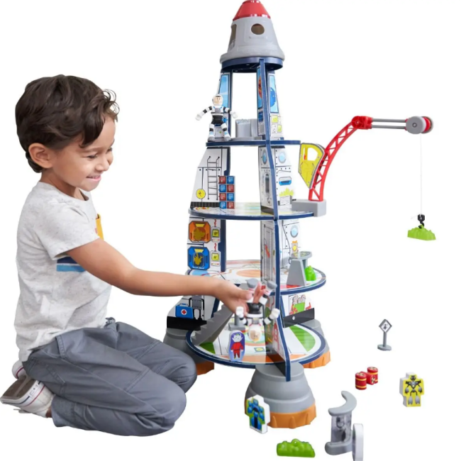 Set de joaca din lemn cu 5 nivele racheta - okekk63443