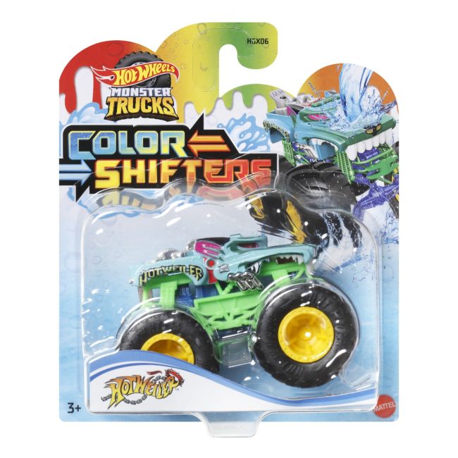 HOT WHEELS MONSTER TRUCK CAMION HOTWEILER CU CULORI SCHIMBATOARE SCARA 1:64 VIVMTHGX06_HMH36