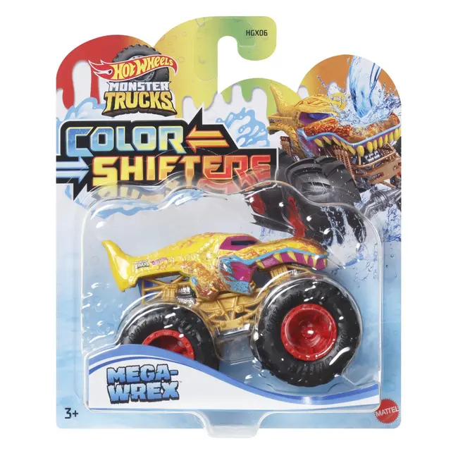 HOT WHEELS MONSTER TRUCK CAMION MEGA WREX CU CULORI SCHIMBATOARE SCARA 1:64 VIVMTHGX06_HNW04
