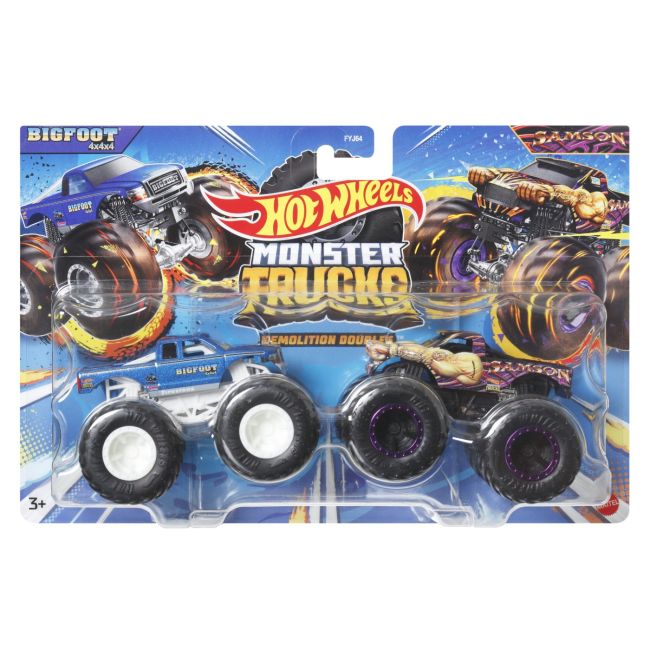 HOT WHEELS MONSTER TRUCK SET 2 MASINI SCARA 1 LA 64 BIGFOOT SI SAMSON VIVMTFYJ64_HWN59