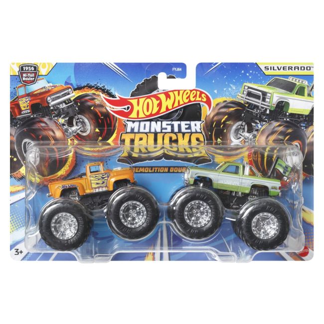HOT WHEELS MONSTER TRUCK SET 2 MASINI SCARA 1 LA 64 HI-TAIL HAULER SI SILVERADO VIVMTFYJ64_HWN61