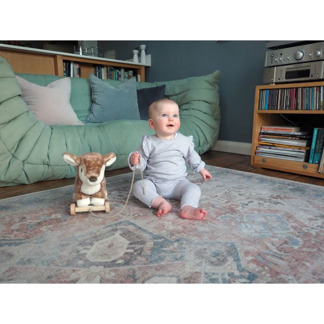 Little Bird Told Me - Willow Deer Pull Along Toy Cu Roti Detasabile, Pentru Copii Pjblb3114