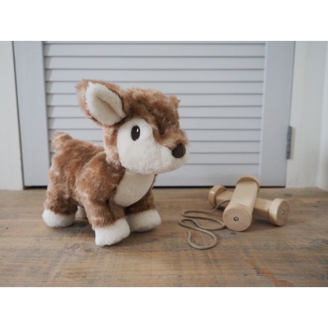 Little Bird Told Me - Willow Deer Pull Along Toy Cu Roti Detasabile, Pentru Copii Pjblb3114