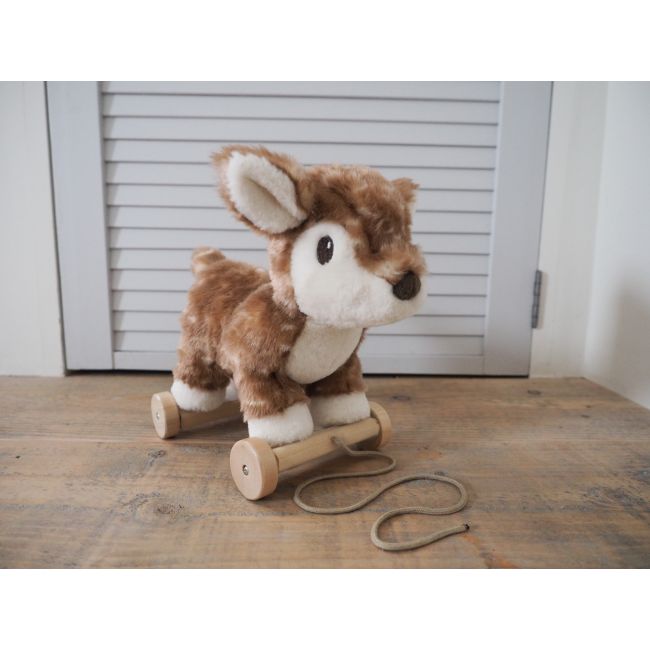 Little Bird Told Me - Willow Deer Pull Along Toy Cu Roti Detasabile, Pentru Copii Pjblb3114