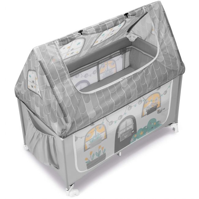 Patut Pliant Voiaj Cu Doua Niveluri De Inaltime, Ultraportabil Pentru Copii   Daily Dolci Sogni  , Usor De Transportat, Ideal Pentru Calatorii, Material Rezistent Cu Protectii Laterale Si Saltea Inclusa Pjb49115040