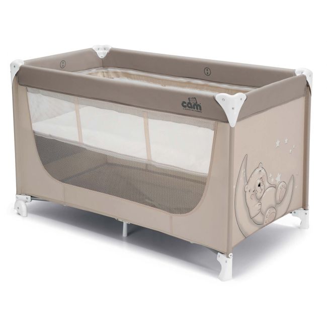 Patut Pliant Voiaj Ultraportabil Pentru Copii   Pisolino  , Usor De Transportat, Ideal Pentru Calatorii, Material Rezistent Cu Protectii Laterale Si Saltea Inclusa, Bej Pjb9091184