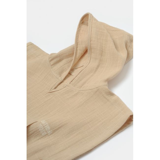 Prosop plaja - poncho copii din muselina absorbanta, Apricot, BabyCosy JEMBC-CSYM7056