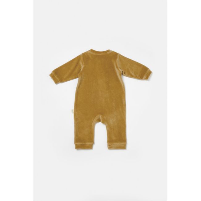 Salopeta Elefant cu maneca lunga din 80%bumbac organic si 20% poliester - Mustar, BabyCosy (Marime: 3-6 Luni) JEMBC-CSYK6055-3