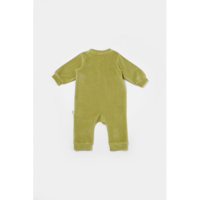 Salopeta Elefant cu maneca lunga din 80%bumbac organic si 20% poliester - Verde, BabyCosy (Marime: 18-24 Luni) JEMBC-CSYK6053-18