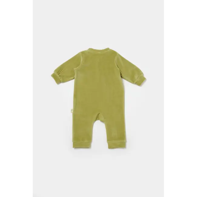 Salopeta Elefant cu maneca lunga din 80%bumbac organic si 20% poliester - Verde, BabyCosy (Marime: 6-9 luni) JEMBC-CSYK6053-6