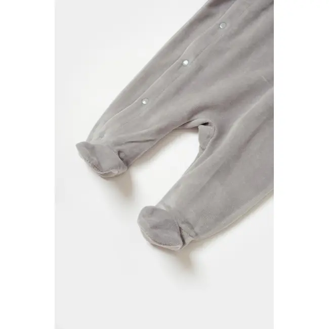 Salopeta Elefant cu maneca lunga si botosei din 80%bumbac organic si 20% poliester - Gri, BabyCosy (Marime: 3-6 Luni) JEMBC-CSYK6041-3