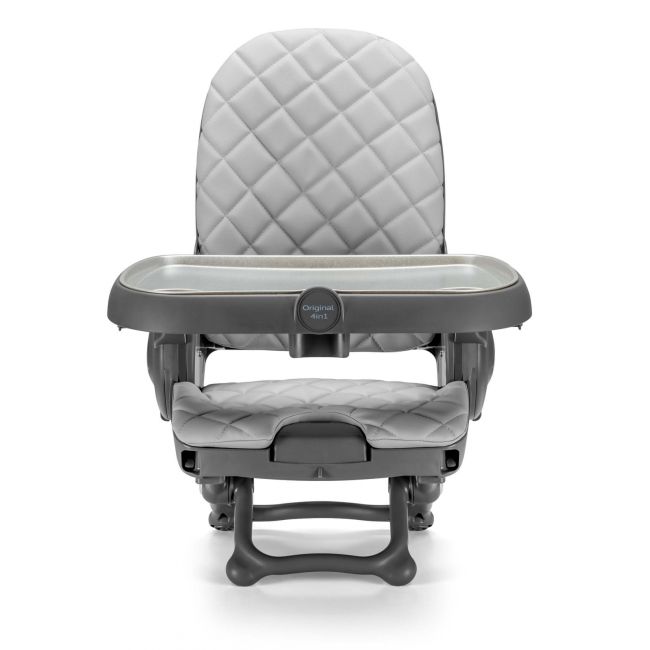 Scaun De Masa 4in1 Pentru Bebelusi Si Copii, Cam   Original, Inaltime Ajustabila, Varsta 0-14 Ani, Pliabil, Centura De Siguranta In 5 Puncte, Depozitare, Gri Matlasat Pjb9220065