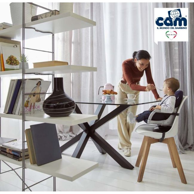 Scaun De Masa Cam   Seat Idea, Inaltime Ajustabila, Varsta 6-36 Luni, Pliabil, Centura De Siguranta In 5 Puncte, Gri Pjb9273443