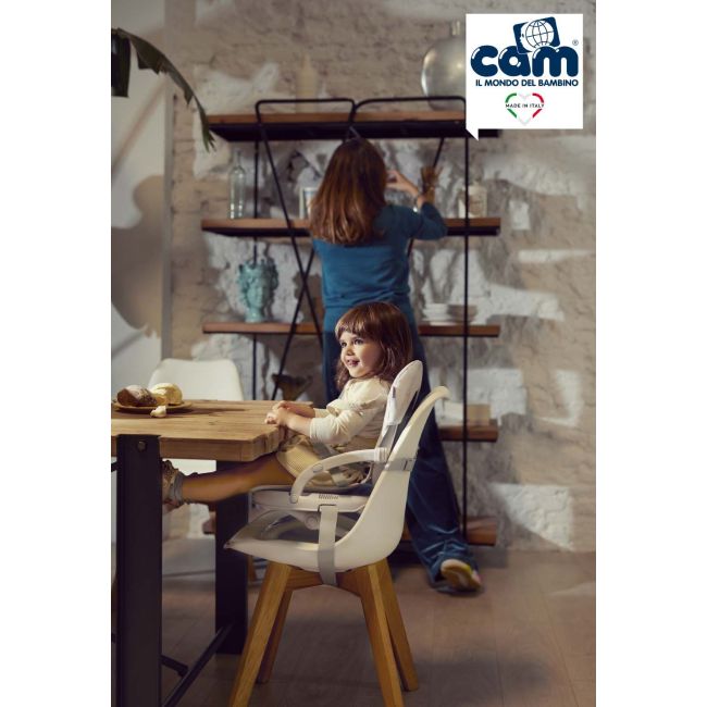 Scaun De Masa Cam   Smarty, Inaltime Ajustabila, Varsta 6-36 Luni, Pliabil, Centura De Siguranta In 3 Puncte, Gri Pjb9363328