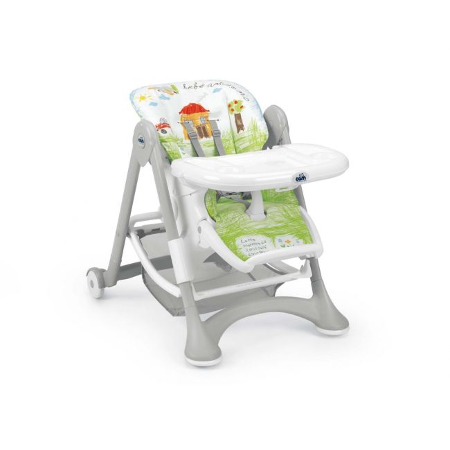 Scaun De Masa Multifunctional Pentru Bebelusi Si Copii, Cam   Campione, Inaltime Ajustabila, Varsta 6-36 Luni, Pliabil, Centura De Siguranta In 5 Puncte, 3 Tavite Detasabile, Depozitare, Minions Pjb259