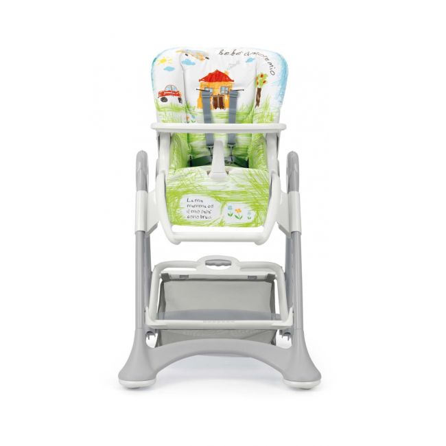 Scaun De Masa Multifunctional Pentru Bebelusi Si Copii, Cam   Campione, Inaltime Ajustabila, Varsta 6-36 Luni, Pliabil, Centura De Siguranta In 5 Puncte, 3 Tavite Detasabile, Depozitare, Minions Pjb259