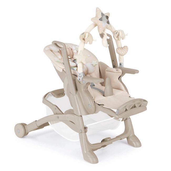 Scaun De Masa Multifunctional Pentru Bebelusi Si Copii, Cam   Istante, Inaltime Ajustabila, Varsta 0-36 Luni, Pliabil, Centura De Siguranta In 5 Puncte, 2 Tavite Detasabile, Loc Pentru Depozitare, Tedd Pjb262