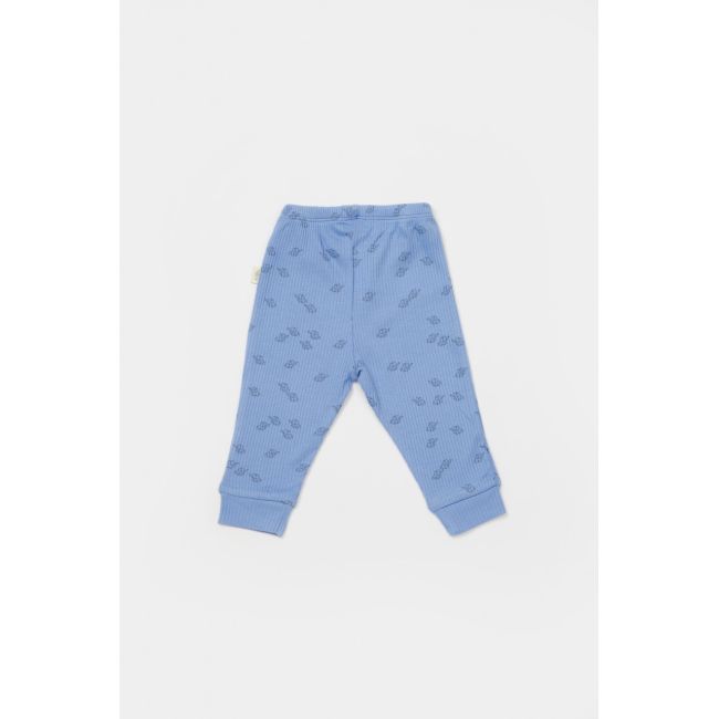 Set 2 pantalonasi Printed, BabyCosy, 50% modal+50% bumbac, Ecru/Lavanda (Marime: 9-12 luni) JEMCSYM11617-9