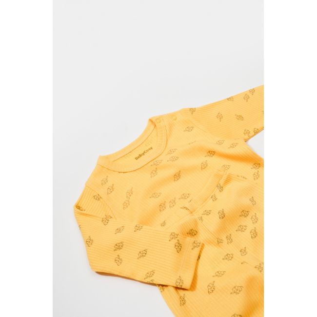 Set 3 piese:bluza, pantaloni si caciulita Printed, BabyCosy, 50% modal+50% bumbac, Lamaie (Marime: 6-9 luni) JEMBC-CSYM25502-6