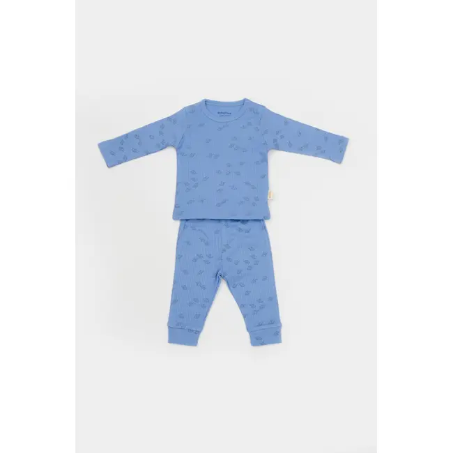 Set 3 piese:bluza, pantaloni si caciulita Printed, BabyCosy, 50% modal+50% bumbac, Lavanda (Marime: 6-9 luni) JEMBC-CSYM25501-6