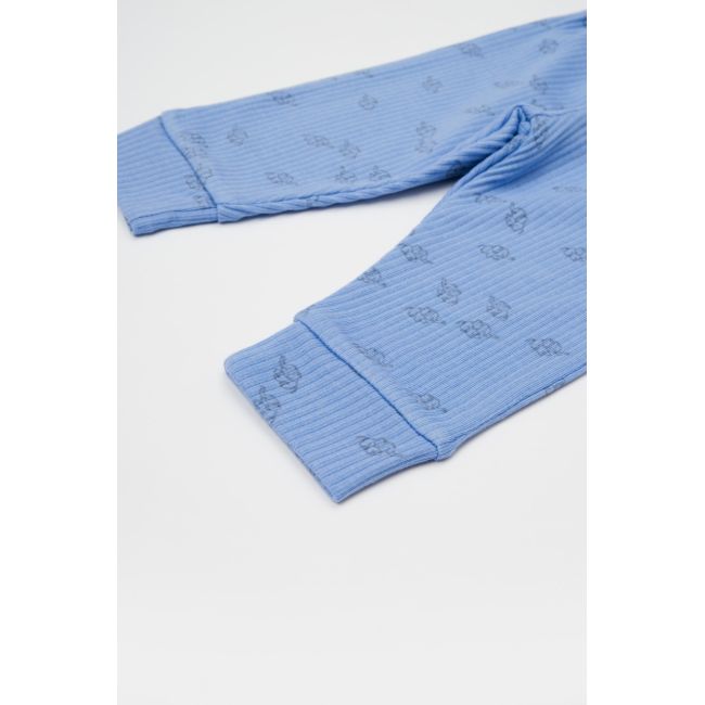 Set 3 piese:bluza, pantaloni si caciulita Printed, BabyCosy, 50% modal+50% bumbac, Lavanda (Marime: 9-12 luni) JEMBC-CSYM25501-9