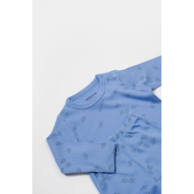 Set 3 piese:bluza, pantaloni si caciulita Printed, BabyCosy, 50% modal+50% bumbac, Lavanda (Marime: 9-12 luni) JEMBC-CSYM25501-9