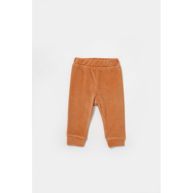 Set bluzita si pantaloni Elefant, 80%bumbac organic si 20% poliester - Caramiziu, BabyCosy (Marime: 12-18 Luni) JEMBC-CSYK6049-12