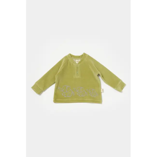 Set bluzita si pantaloni Elefant, 80%bumbac organic si 20% poliester - Verde, BabyCosy (Marime: 12-18 Luni) JEMBC-CSYK6048-12
