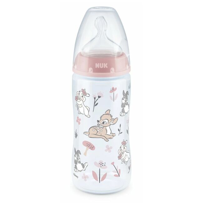 Biberon Nuk First Choice PP 300 ml, Control Temperatura, Tetina Silicon M, 6-18 luni, Disney Bambi ERFMAR-N8696