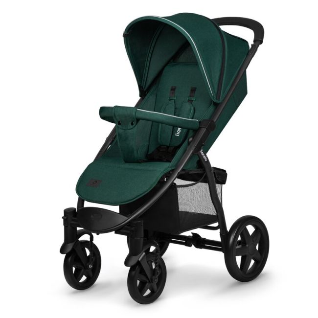 Lionelo - Carucior sport Annet Plus, De la nastere, Cu accesorii si capotina XXL reglabila, 0 - 22 Kg, Conform cu standardele europene de securitate EN1888-1 si EN1888-2, Verde BYNLO-ANNET_PLUS_GREEN_FOREST